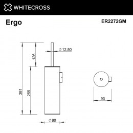 Ершик подвесной WHITECROSS Ergo ER2272GM оружейная сталь