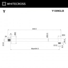 Кронштейн душевой настенный WHITECROSS Y1309GLB брашированное золото