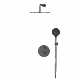 Термостатическая душевая система скрытого монтажа WHITECROSS Y YSET08TOPGM оружейная сталь