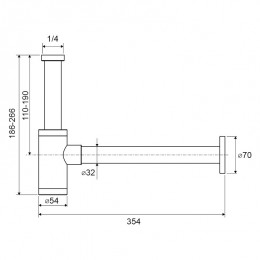 Сифон для умывальника декоративный EXCELLENT INEX.2018BL черный мат