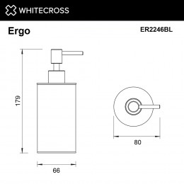 Дозатор для жидкого мыла настольный WHITECROSS Ergo ER2246BL черный мат