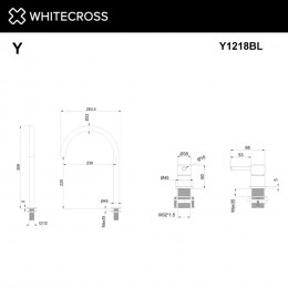 Смеситель для умывальника с выносным управлением WHITECROSS Y Y1218BL черный мат