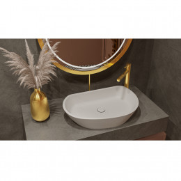 Умывальник WHITECROSS Ametrine 60x37 белый мат иск. камень