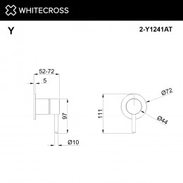 Внешняя часть смесителя на 1 потребитель WHITECROSS Y1241AT антрацит