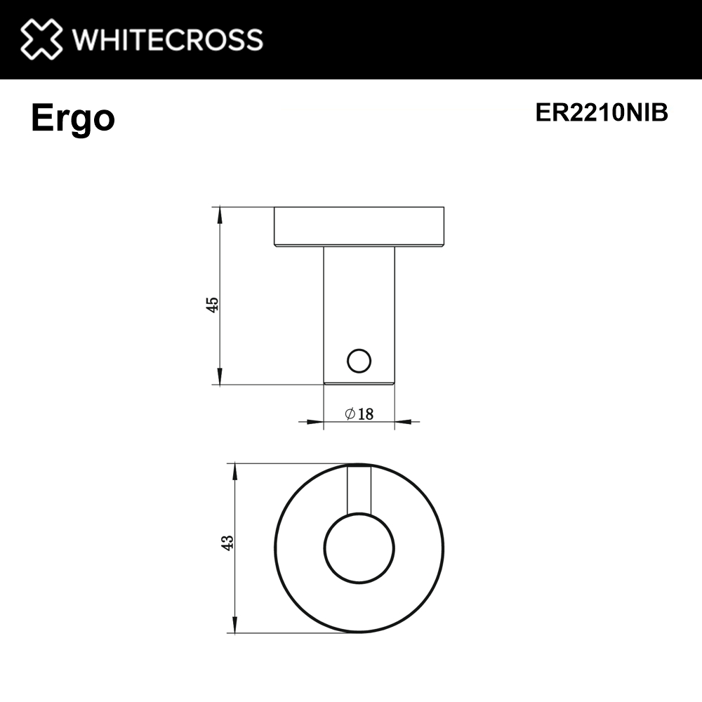 Крючок WHITECROSS Ergo ER2210NIB брашированный никель