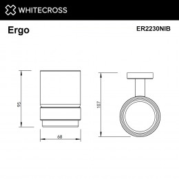 Стакан подвесной WHITECROSS Ergo ER2230NIB брашированный никель