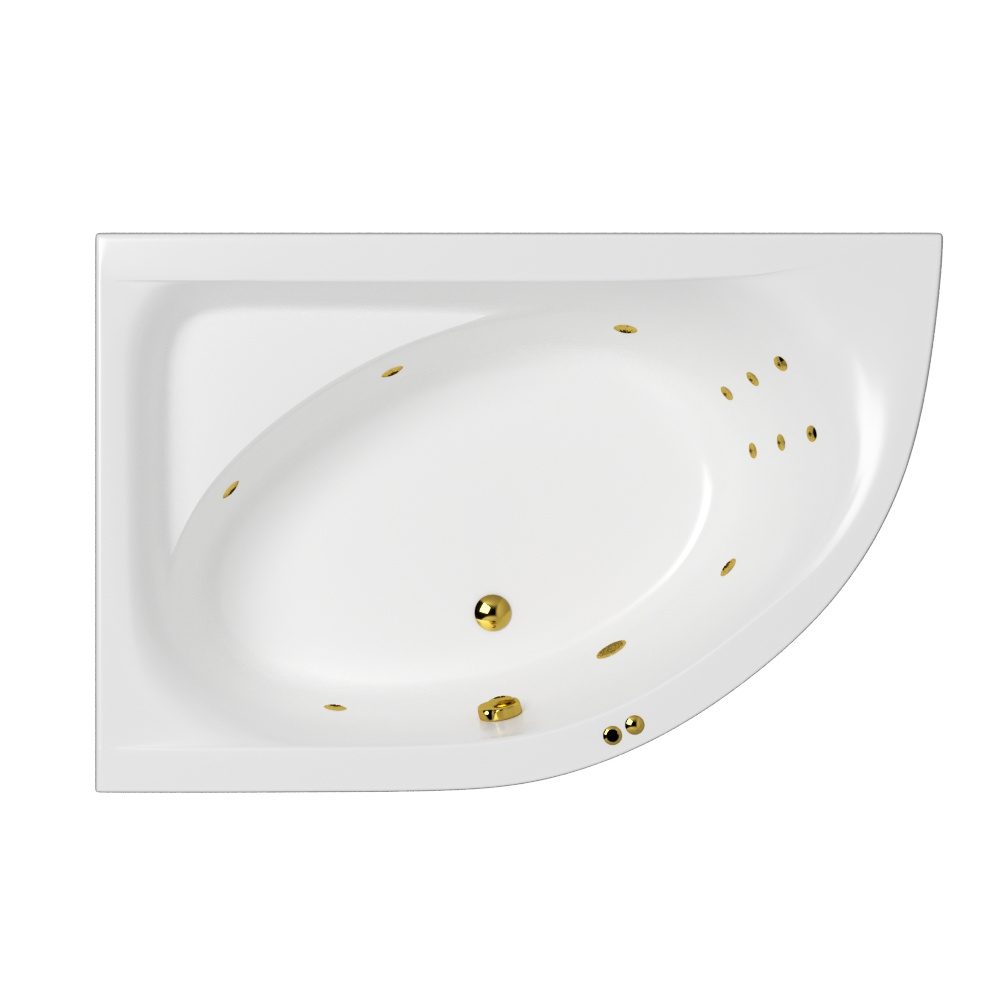 Ванна WHITECROSS Aquarella 170x110 левая LINE золото